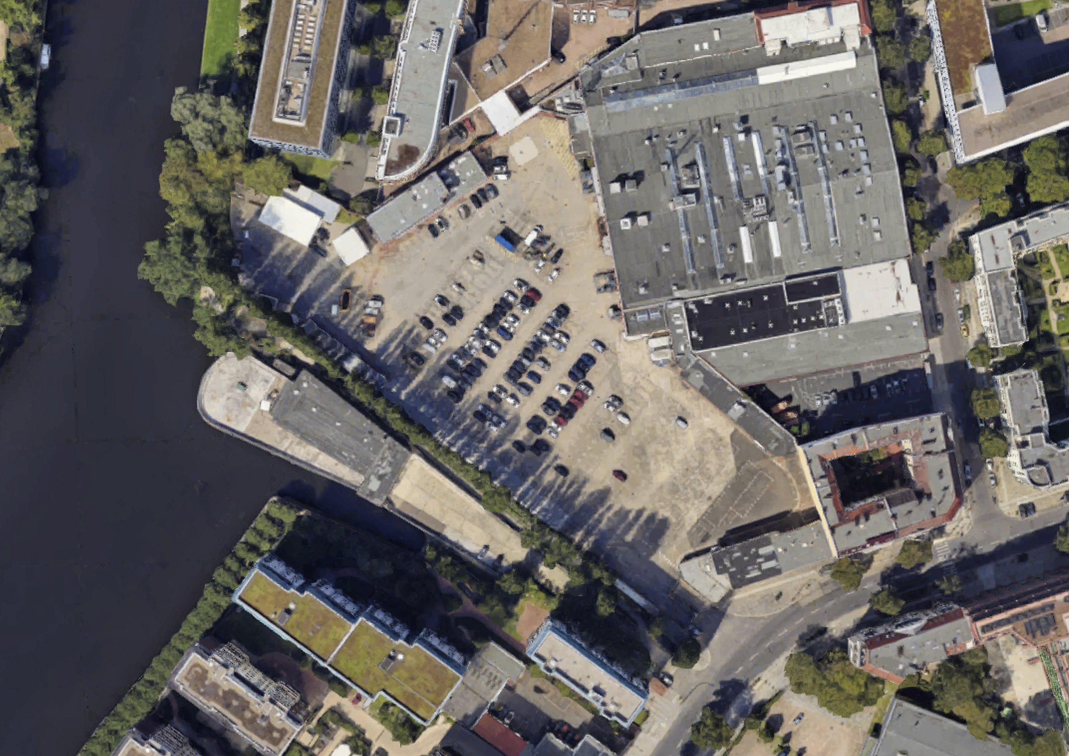 The site today — aerial view